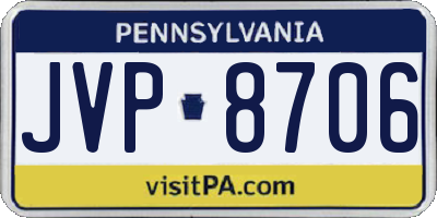 PA license plate JVP8706