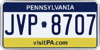 PA license plate JVP8707