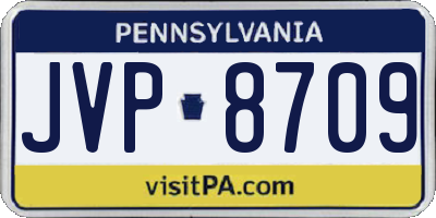 PA license plate JVP8709