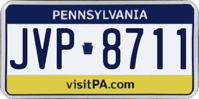 PA license plate JVP8711