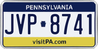 PA license plate JVP8741