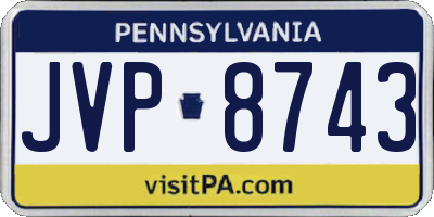 PA license plate JVP8743