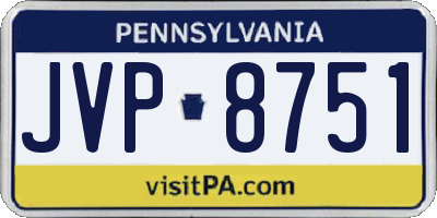 PA license plate JVP8751