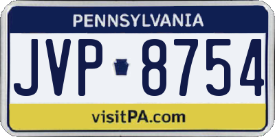 PA license plate JVP8754