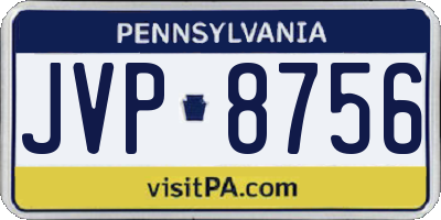 PA license plate JVP8756