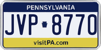 PA license plate JVP8770