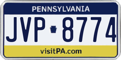 PA license plate JVP8774