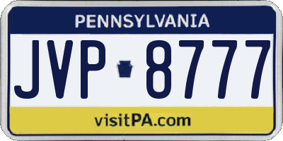 PA license plate JVP8777