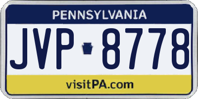 PA license plate JVP8778