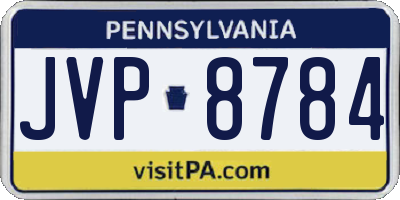 PA license plate JVP8784