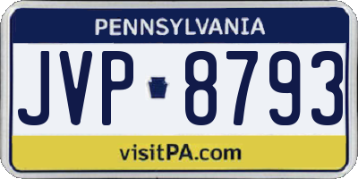 PA license plate JVP8793
