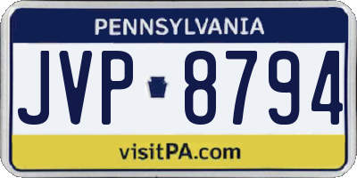 PA license plate JVP8794