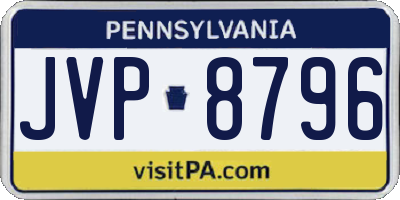 PA license plate JVP8796