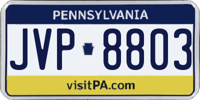 PA license plate JVP8803