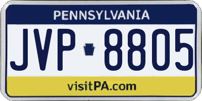 PA license plate JVP8805