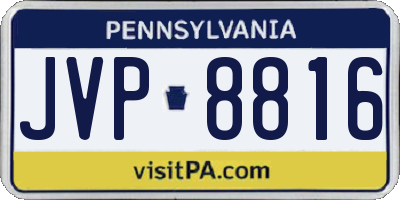 PA license plate JVP8816