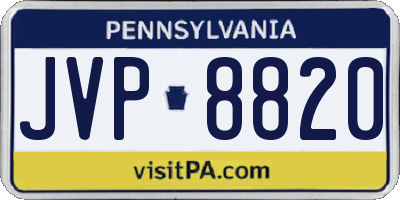PA license plate JVP8820