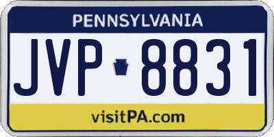 PA license plate JVP8831