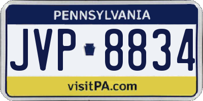 PA license plate JVP8834