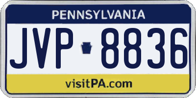 PA license plate JVP8836