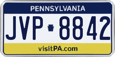 PA license plate JVP8842