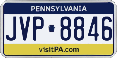 PA license plate JVP8846