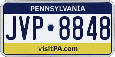 PA license plate JVP8848