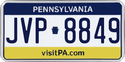 PA license plate JVP8849