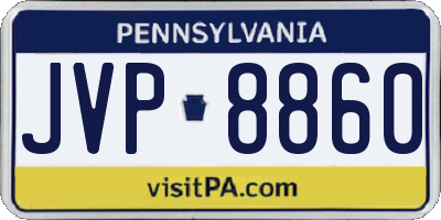 PA license plate JVP8860