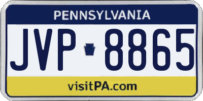 PA license plate JVP8865