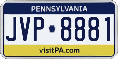 PA license plate JVP8881