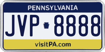 PA license plate JVP8888
