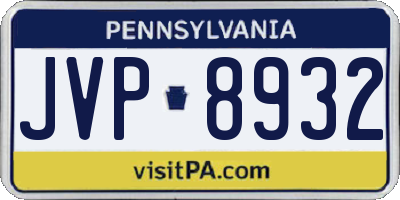 PA license plate JVP8932