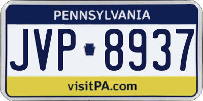 PA license plate JVP8937