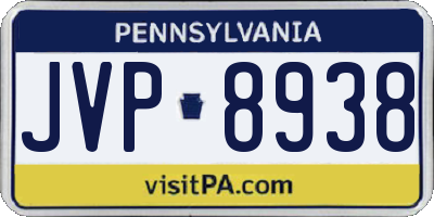 PA license plate JVP8938
