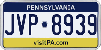 PA license plate JVP8939