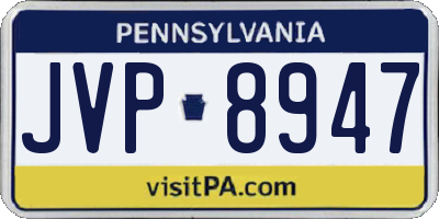 PA license plate JVP8947