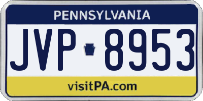 PA license plate JVP8953
