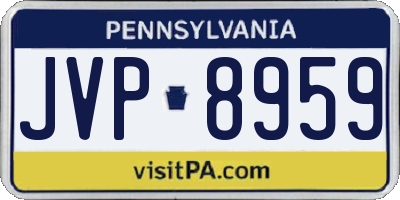 PA license plate JVP8959