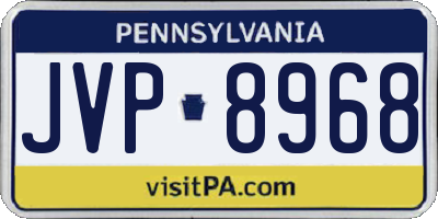 PA license plate JVP8968