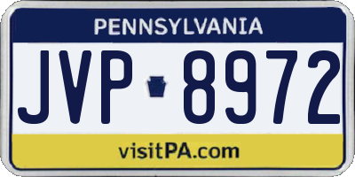 PA license plate JVP8972
