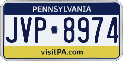 PA license plate JVP8974