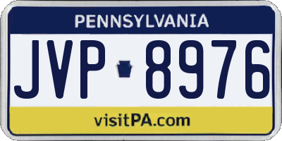 PA license plate JVP8976