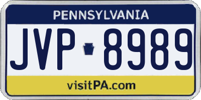 PA license plate JVP8989