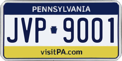 PA license plate JVP9001