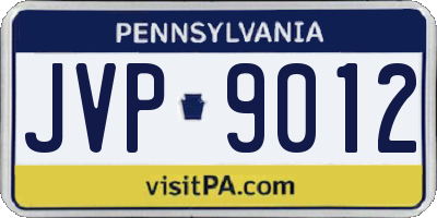 PA license plate JVP9012