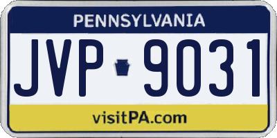 PA license plate JVP9031