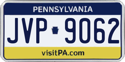 PA license plate JVP9062