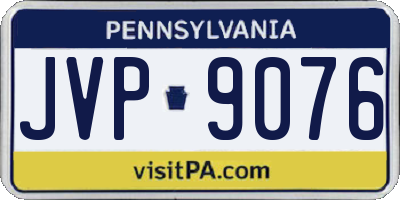 PA license plate JVP9076