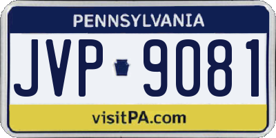 PA license plate JVP9081